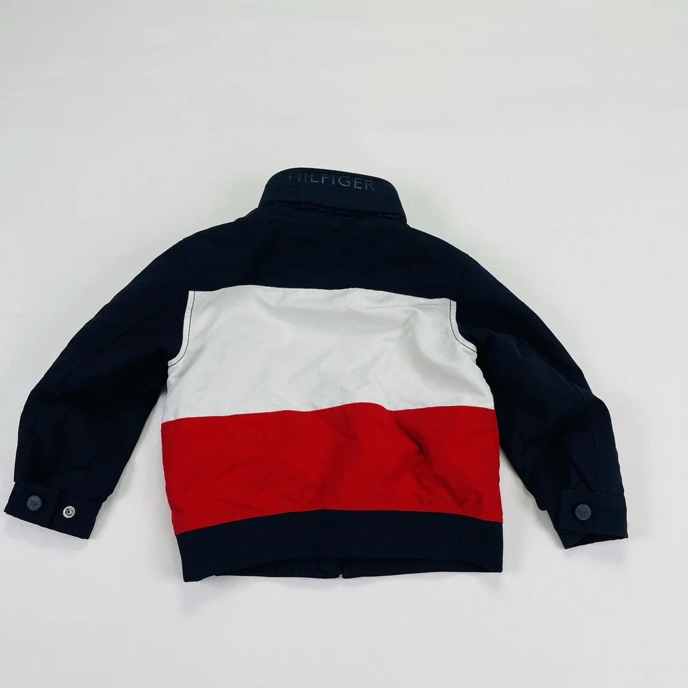 Tommy Hilfiger Toddler Jacket XXS 3/4 ColorBlock Flag Red White Blue Jacket